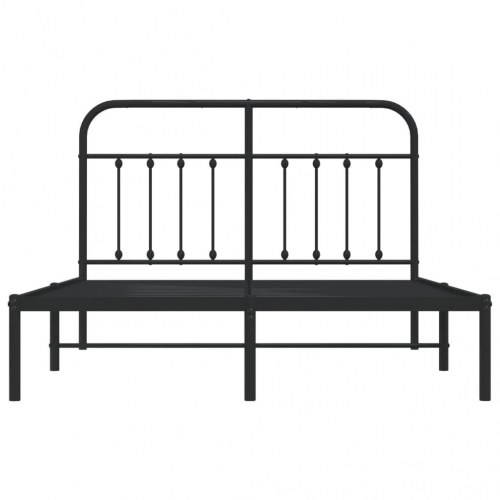 Sengeramme med sengegavl 135x190 cm metal sort