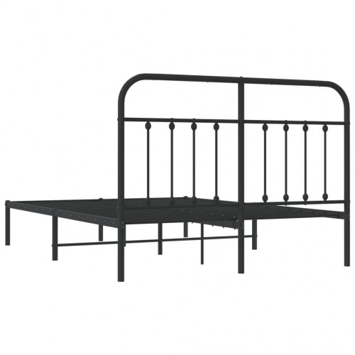 Sengeramme med sengegavl 135x190 cm metal sort