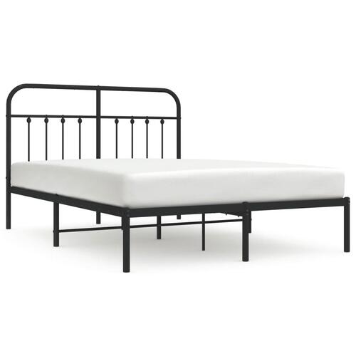 Sengeramme med sengegavl 140x200 cm metal sort