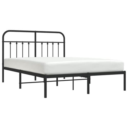 Sengeramme med sengegavl 140x200 cm metal sort