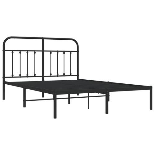 Sengeramme med sengegavl 140x200 cm metal sort