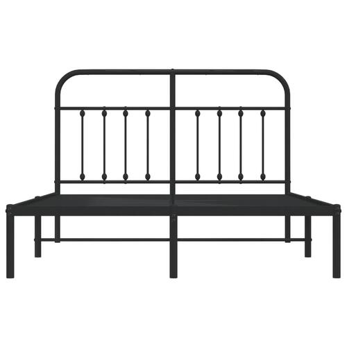 Sengeramme med sengegavl 140x200 cm metal sort