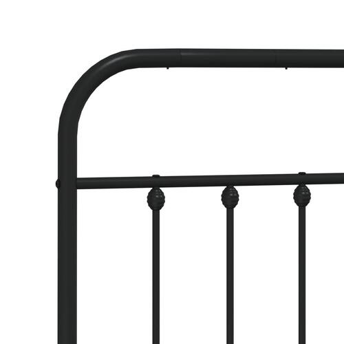 Sengeramme med sengegavl 140x200 cm metal sort