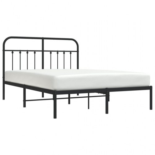 Sengeramme med sengegavl i metal 150 x 200 cm - sort