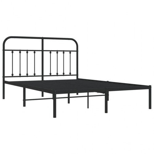 Sengeramme med sengegavl i metal 150 x 200 cm - sort