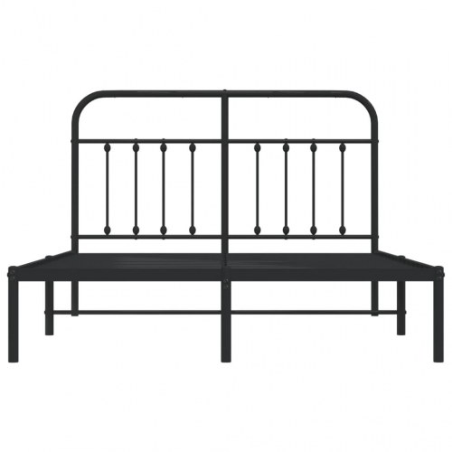 Sengeramme med sengegavl i metal 150 x 200 cm - sort