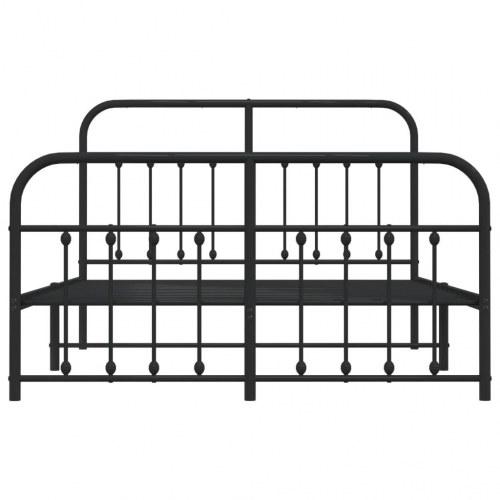 Sengeramme med sengegavl og fodgærde 140x190 cm metal sort