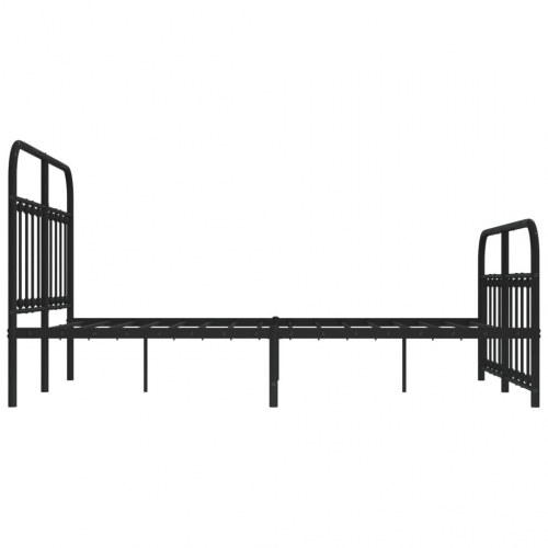 Sengeramme med sengegavl og fodgærde 150 x 200 cm - sort