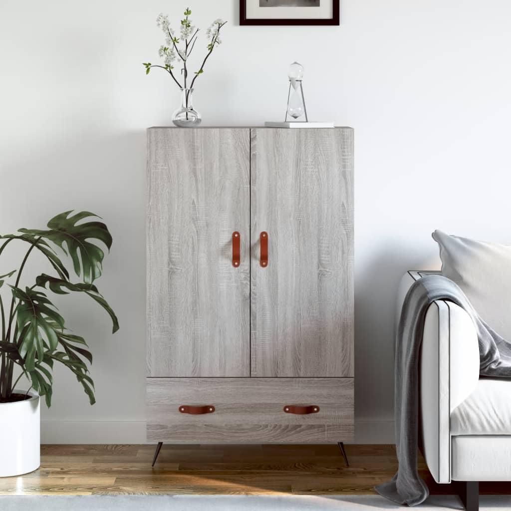 Skab med skuffe 69,5×31×115 cm - konstrueret træ i grå sonoma-eg