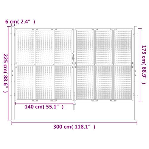 Havelåge 300x175 cm stål antracitgrå