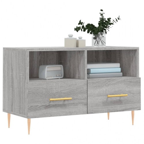 Tv-bord 80x36x50 cm konstrueret træ grå sonoma-eg