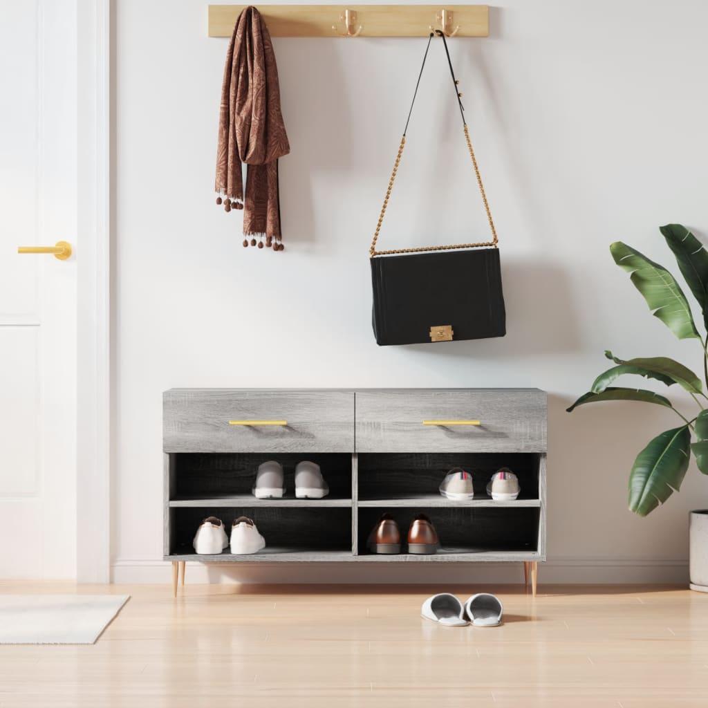 Skobænk 102X35X55 Cm Konstrueret Træ - Grå sonoma-eg