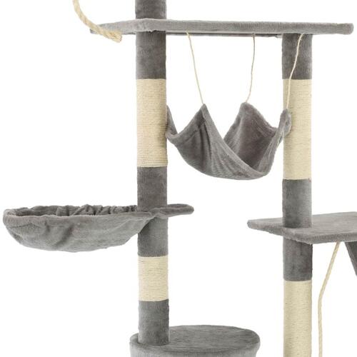 Kradsetræ til katte med sisal-kradsstolper 230-250 cm grå