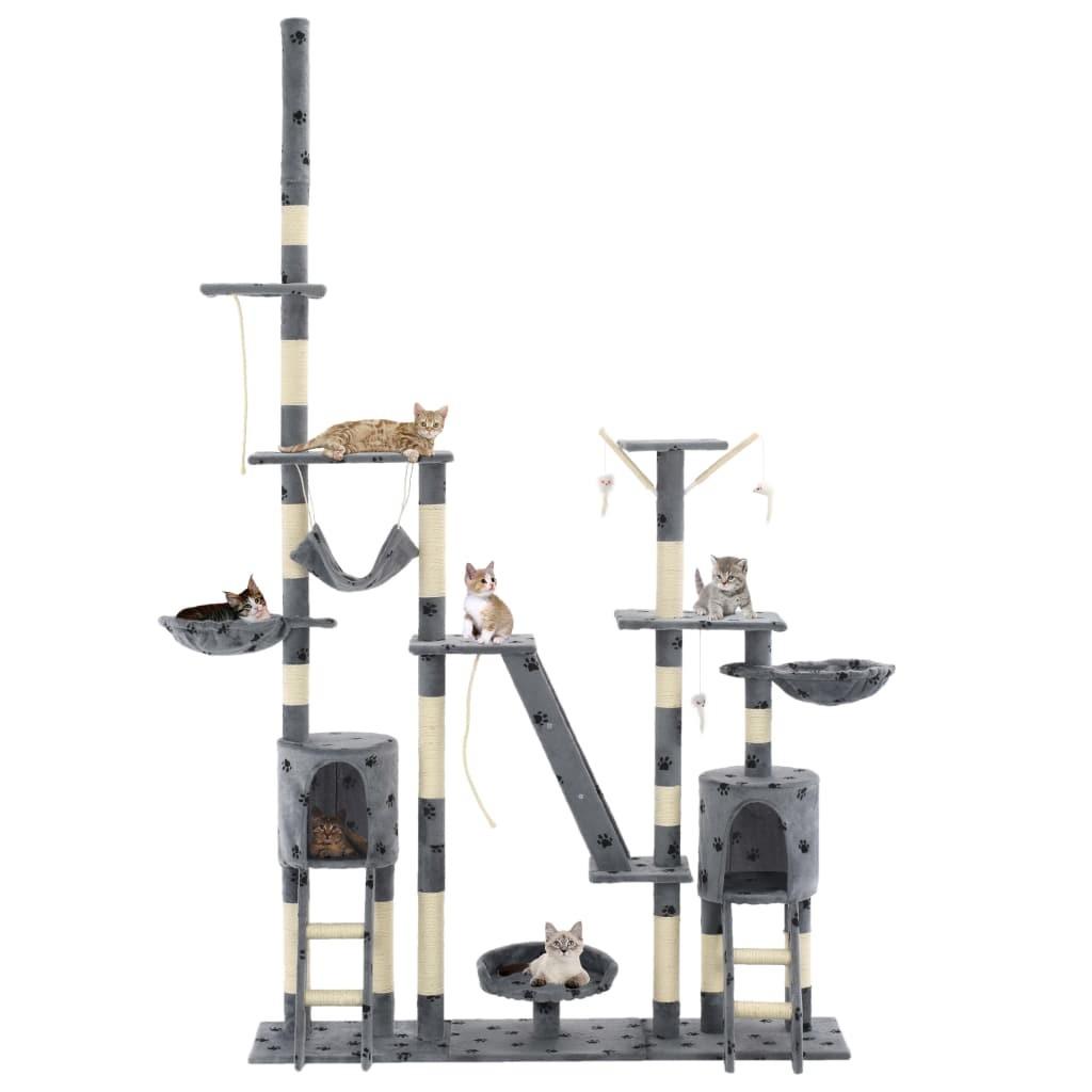 Billede af Kradsetræ til katte med sisal-kradsestolper 230-250 cm poteprint grå