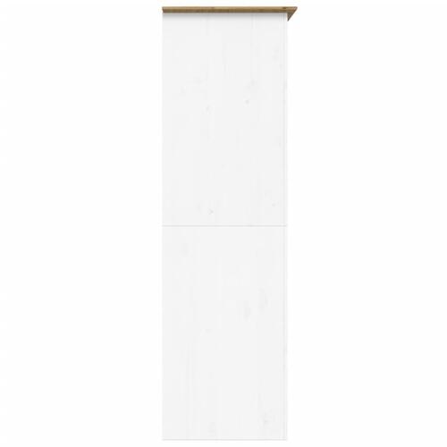 Klædeskab BODO 101x52x176,5 cm massivt fyrretræ hvid og brun