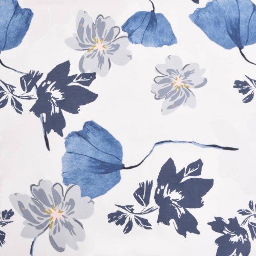 Stol med blomstermønster i stof - blå/hvid loungestol uden armlæn