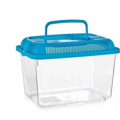Mascow akvarium - blå plastik 7 l med håndtag, stor 20 × 20 × 30 cm (8 stk.)
