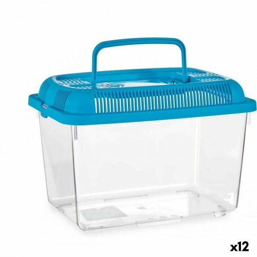 Mascow akvarium 3 l - blå plast med håndtag, medium (12 stk) 17 × 16 × 24 cm