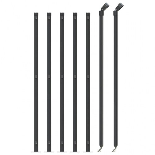 Trådhegn med flange 0,8 × 10 m - antracitgrå