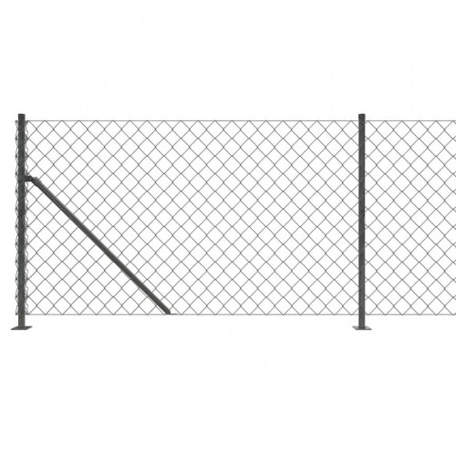 Trådhegn med flange 0,8x25 m antracitgrå