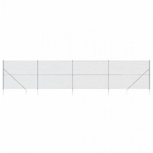 Trådhegn med jordspyd 1,6x10 m sølvfarvet