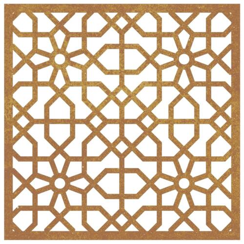 Udendørs vægdekoration 55x55 cm maurisk design cortenstål