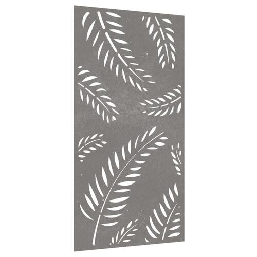 Udendørs vægdekoration 105x55 cm bladdesign cortenstål