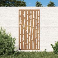 Udendørs vægdekoration 105x55 cm bambusdesign cortenstål