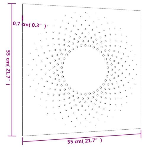 Udendørs vægdekoration 55x55 cm soldesign cortenstål