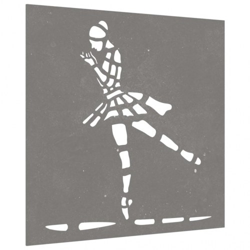 Udendørs vægdekoration 55×55 cm i cortenstål - balletmotiv
