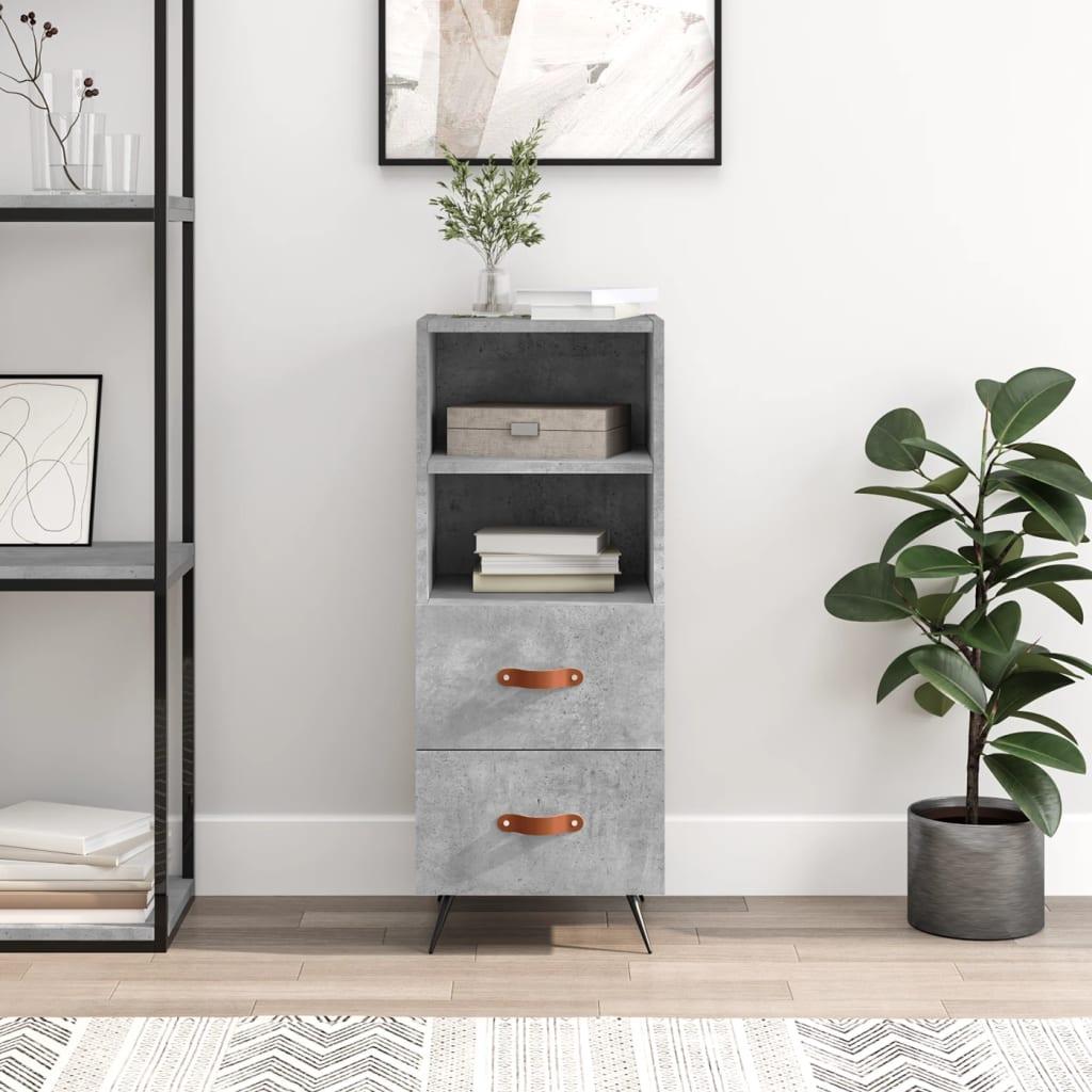 Skænk/kommode 34,5 × 34 × 90 cm i konstrueret træ - betongrå