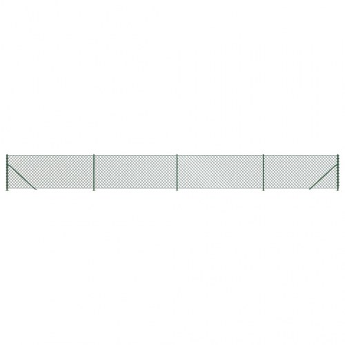 Trådhegn med flange 1 × 10 m - grøn, galvaniseret stål med PVC