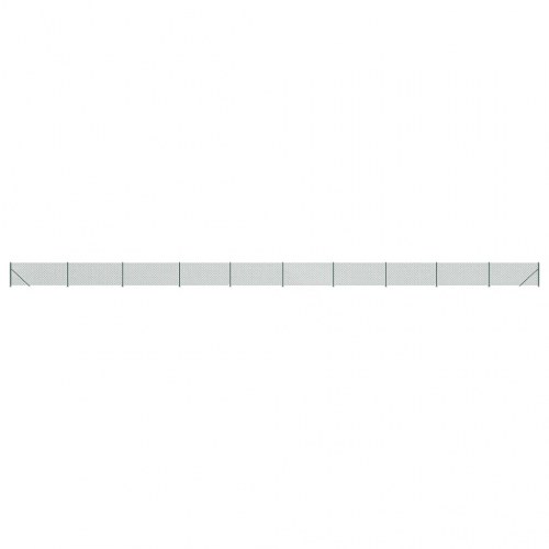Trådhegn med flange 1,1 × 25 m - grøn, galvaniseret stål med PVC-belægning