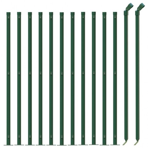 Trådhegn med flange 1,1 × 25 m - grøn, galvaniseret stål med PVC-belægning