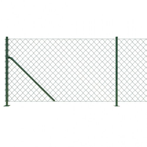 Trådhegn med flange 1,1 × 25 m - grøn, galvaniseret stål med PVC-belægning