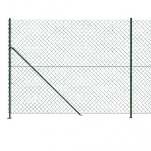 Trådhegn med flange 1,6 × 10 m - grøn, galvaniseret stål med PVC