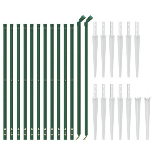 Trådhegn med jordspyd 0,8 × 25 m - grøn, galvaniseret stål med PVC