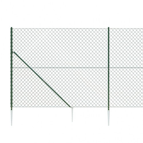 Trådhegn med jordspyd 0,8 × 25 m - grøn, galvaniseret stål med PVC