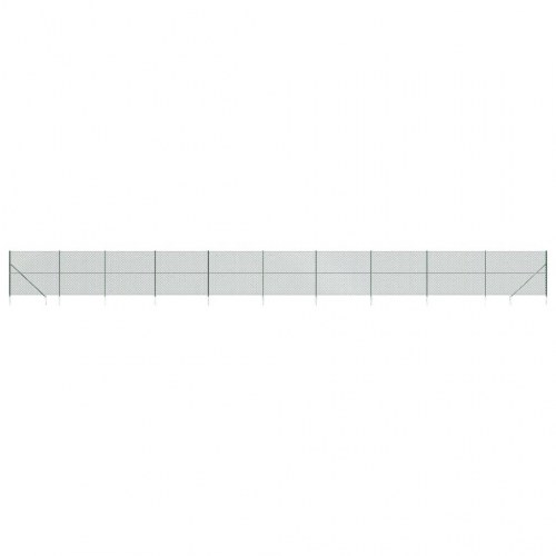 Trådhegn med jordspyd 1,6 × 25 m - grøn, galvaniseret stål med PVC