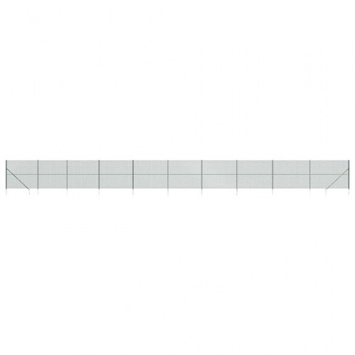 Trådhegn med jordspyd 1,4 × 25 m - grøn, galvaniseret stål med PVC