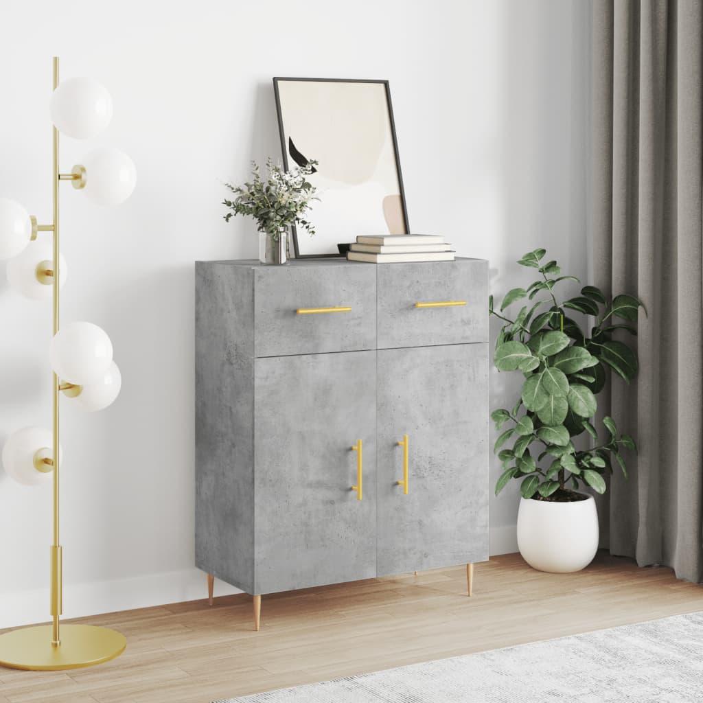 Skænk i konstrueret træ - 69,5 × 34 × 90 cm, betongrå