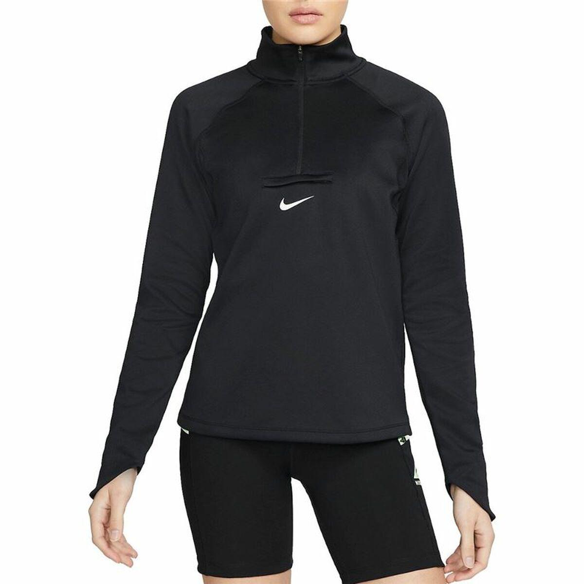 Langærmet Trøje til Kvinder Nike Dri-FIT Element Running Sort L