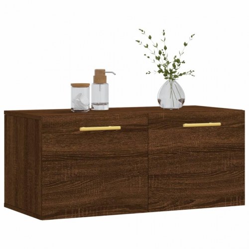 Vægskab 80x36,5x35 cm konstrueret træ brun egetræsfarve