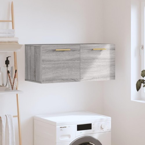 Vægskab 80 x 36,5 x 35 cm i konstrueret træ - grå sonoma-eg