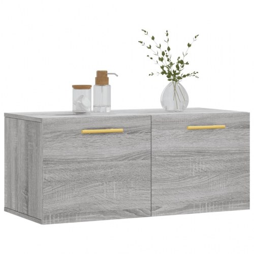 Vægskab 80 x 36,5 x 35 cm i konstrueret træ - grå sonoma-eg