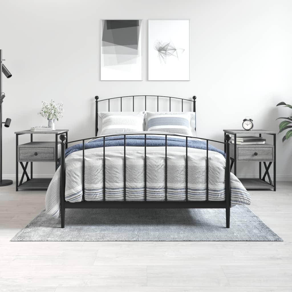 Sengebord 40X42X55 Cm Konstrueret Træ Etræsfarve - 2 / Grå sonoma-eg