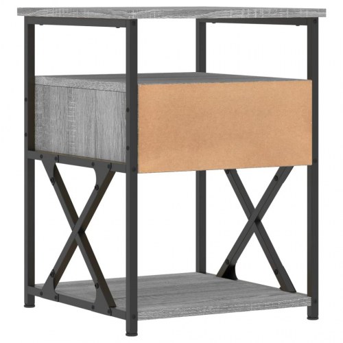 Sengeborde 2 stk. - 40×42×55 cm i grå sonoma-eg, konstrueret træ og jern