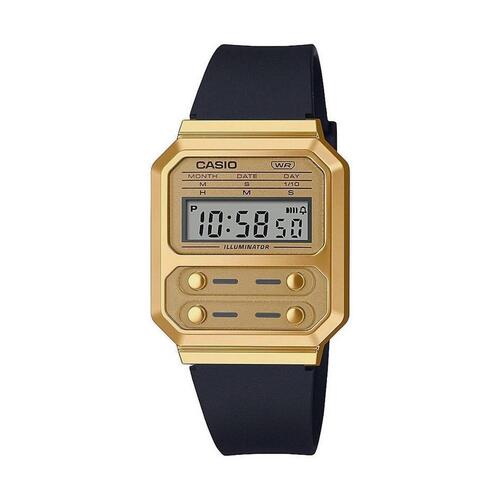 Casio herreur A100WEFG-9AEF - digitalt armbåndsur i guldlook
