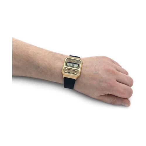 Casio herreur A100WEFG-9AEF - digitalt armbåndsur i guldlook