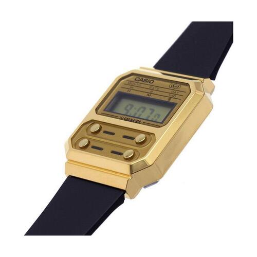 Casio herreur A100WEFG-9AEF - digitalt armbåndsur i guldlook